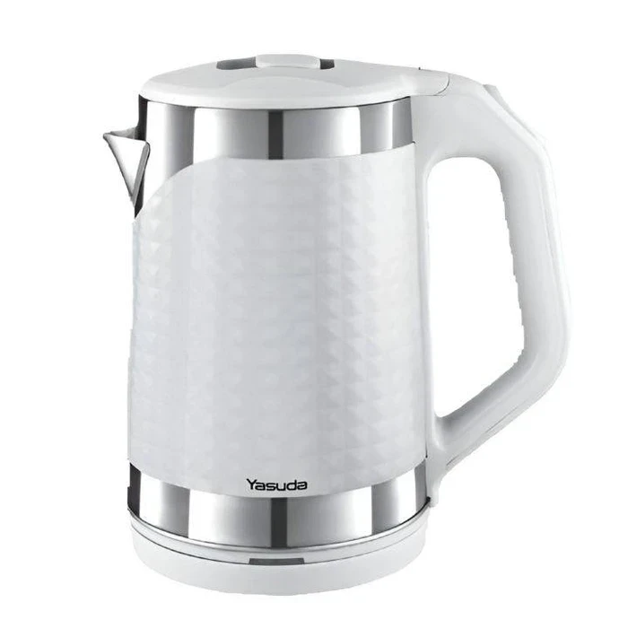 Yasuda 1.8L Premium Electric Kettle | Quality Temperature Control Auto Power Off | Cool Touch Handle Power Indication Light White Boiler | YS-18D1