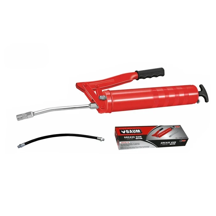 BAUM Heavy-Duty Lever-Type High-Pressure Grease Gun | Professional Die-Cast Pump Head & Steel V-Type Pulling Rod | Model ART 228 (Sizes 4 Oz to 15 Oz)