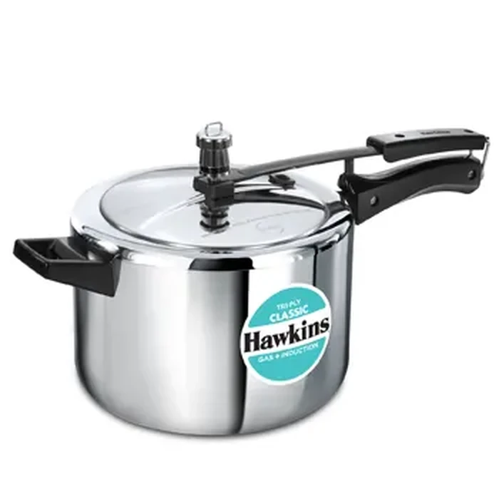 Hawkins Classic 5L Tri-Ply Stainless Steel Pressure Cooker | 3mm Extra-Thick All-Round Uniform Heating Body | Gas & Induction Compatible | Model SSTCL50