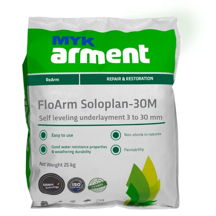 FloArm Solaplan-30M Professional Premixed Self-Levelling Underlayment | High-Flow Polymer-Modified Floor Compound for 3mm to 30mm Layers | 25kg