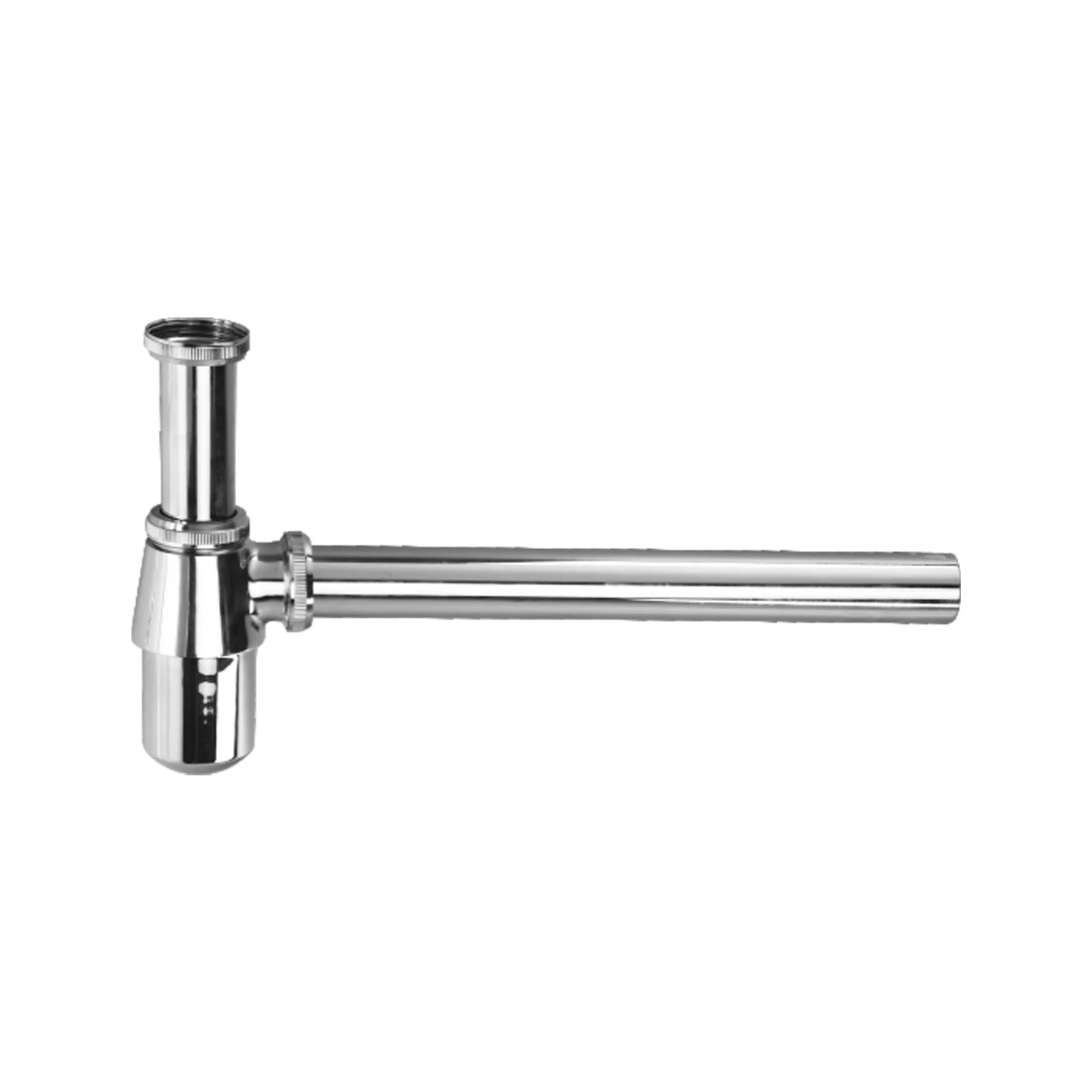 TOYO-2103 Premium Zinc Alloy Bottle Trap | Chrome-Plated Wash Basin Siphon Waste Drainage Fitting with Detachable Base and Wall Flange