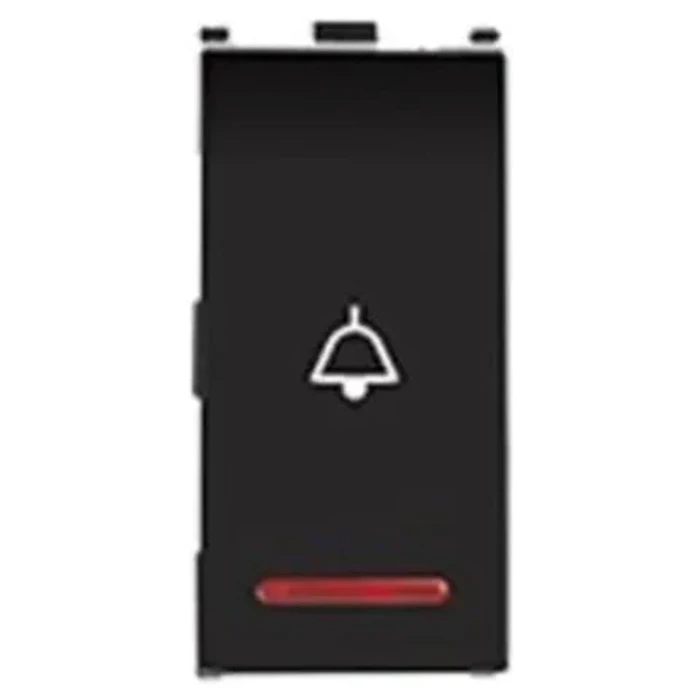 Anchor Roma 66133B 10A Bell Push Switch with Indicator | Momentary Status Logic | 1-Module Modular | Flame Retardant Polycarbonate Shield