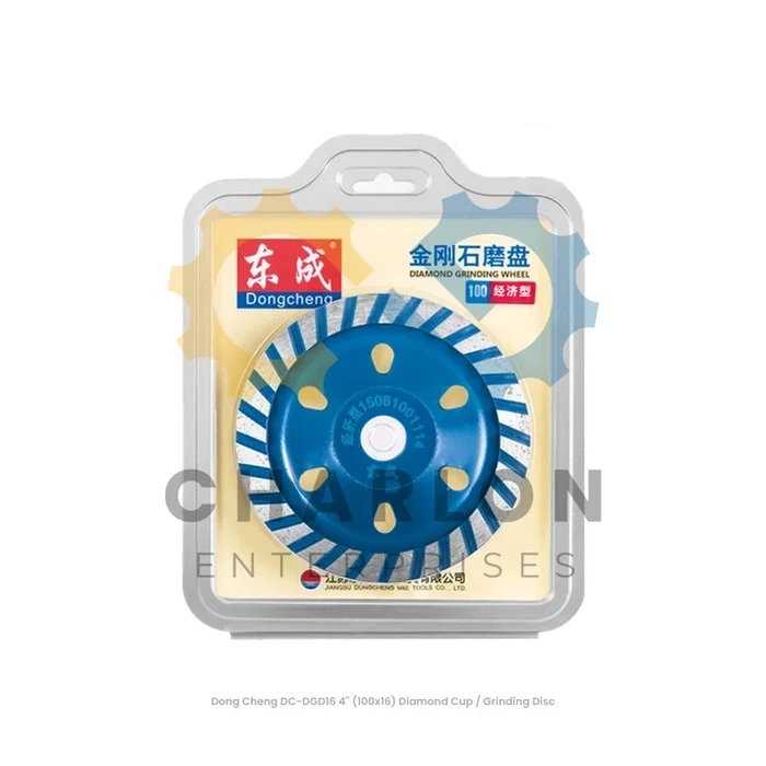 DongCheng 4" 100mm x 16mm Diamond Cup Grinding Disc | Heavy-Duty Masonry, Stone & Concrete Surface Leveling Wheel | DongCheng Series - DC-DGD16