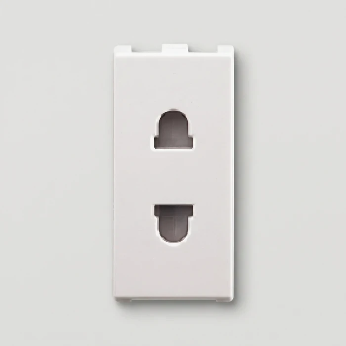 Anchor Roma 66401 6A 2-Pin Uro Socket | 220V Domestic Logic | 1-Module Compact Modular | Flame Retardant Plastic Shield