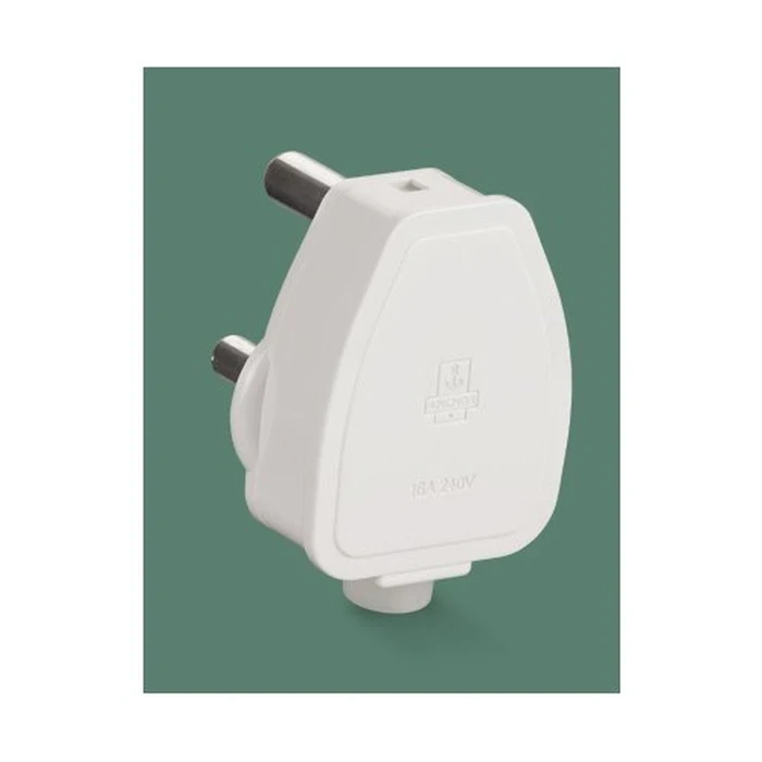 Anchor by Panasonic 6A 3-Pin Rewirable Male Plug Top with Solid Brass Pins | 240V Grounded Power Cord Termination for Computers, TVs & Home Electronics | 3982