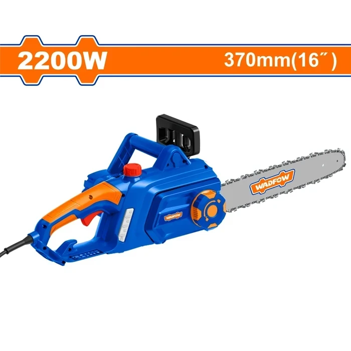 Wadfow 2200W Professional Corded Electric Chain Saw | 16" (370mm) Heavy-Duty Timber Cutter with 15m/s Chain Speed, 7800rpm No-Load Speed & Automatic Lubrication | WCSA1522