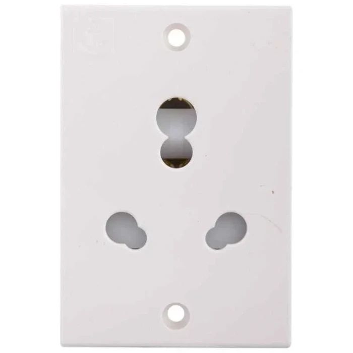 Anchor Penta PC 20A & 10A Universal Electrical Socket 240V | Heavy-Duty Flame-Retardant Polycarbonate Wall Power Outlet (White) | 14307