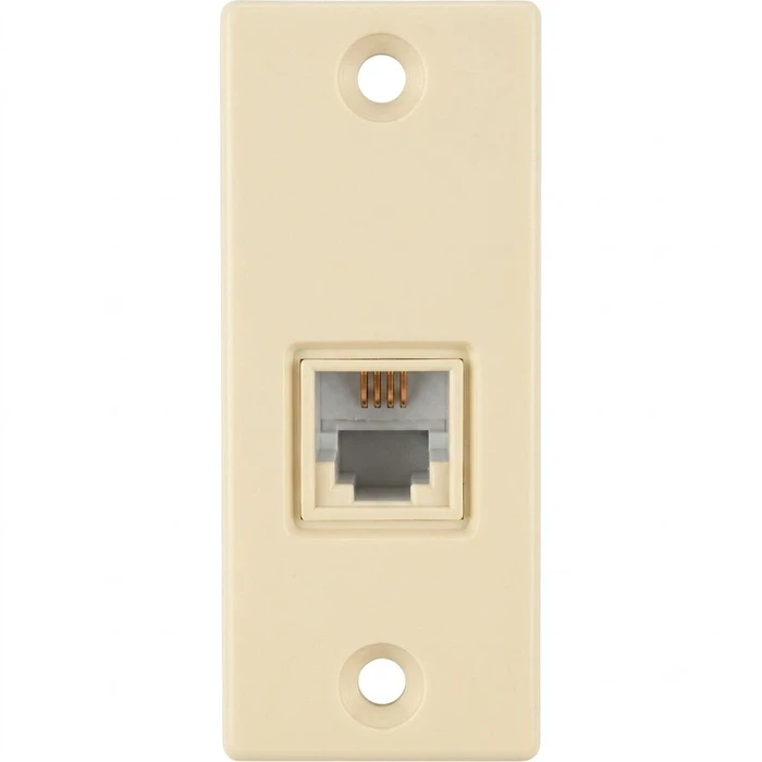 Anchor Penta Urea 1-Module Mini RJ11 Telephone Jack | Flush-Mount Voice & Intercom Wall Outlet in White (38444) & Ivory (50326)