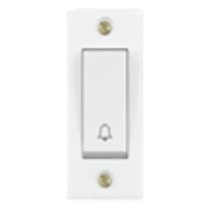 Anchor Penta Urea Deluxe 6A 1-Way Bell Push Switch 240V | ISI-Certified Flame-Retardant Thermoset Urea Door Chime Trigger (White) | 38047