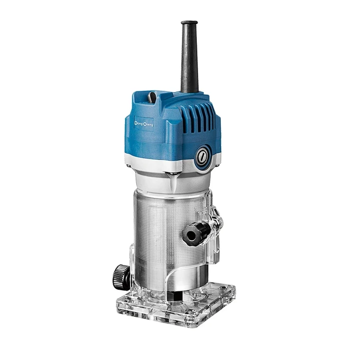 DONGCHENG Wood Laminate Palm Trimmer Router | 550W 30000 RPM Φ6.35mm Transparent Base Precision Edging Tool | DMP04-6