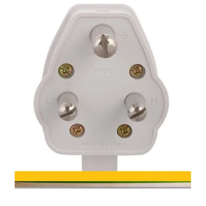 Anchor by Panasonic 16A 3-Pin Polycarbonate Heavy-Duty Male Plug Top with Solid Copper Pins | 240V/415V Rewirable Power Termination for AC, Geysers & Pumps | 3993