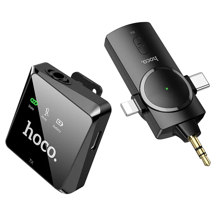 Hoco Stream 2.4G Wireless Mic with 3-in-1 Receiver (Lightning/Type-C/3.5mm) S31