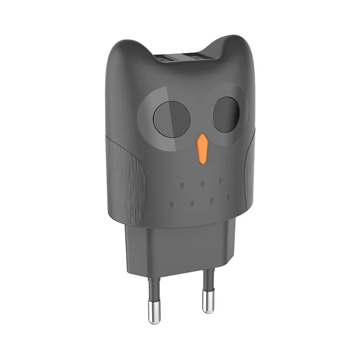 Hoco Kikibelief Dual Port Charger | 2.1A Power Logic | Dual USB Interface | Pink & Gray KC1A