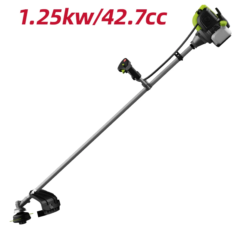 Deli Professional Gasoline Grass Trimmer 42.7CC 1250W High Power Petrol Brush Cutter for Commercial Landscaping & Tough Weeds (Green) | EDE-GT255-5