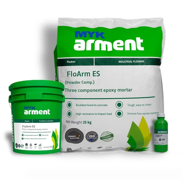 FloArm ES Heavy-Duty 3-Component Epoxy Screed | Industrial High-Abrasion & Chemical Resistant Floor Armor Mortar | 24kg Kit