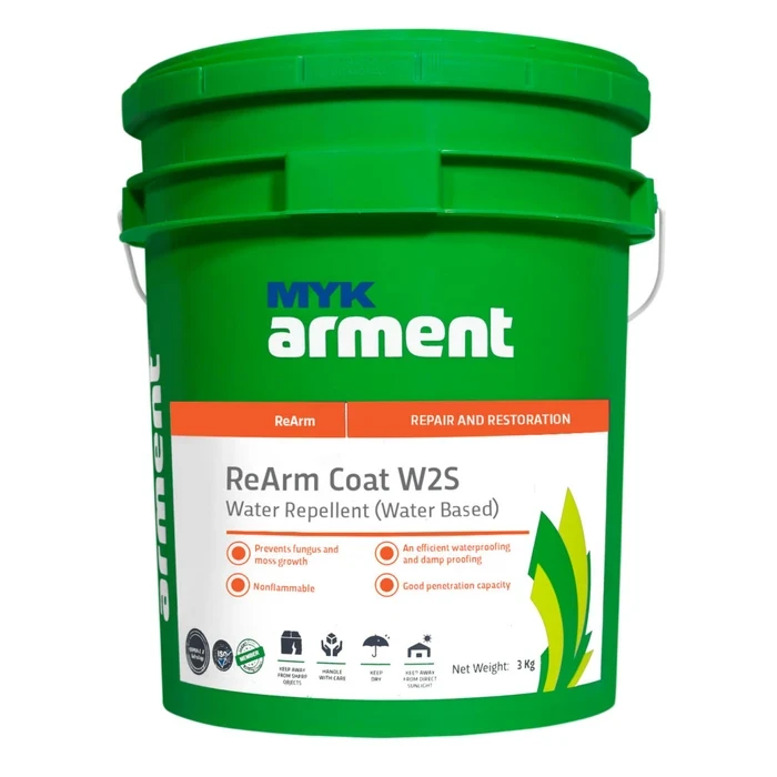 ReArm Coat W2S Professional Water-Based Silicon Water Repellant | Deep Penetrating Invisible Masonry & Stone Facade Impregnating Agent | 5kg & 20kg