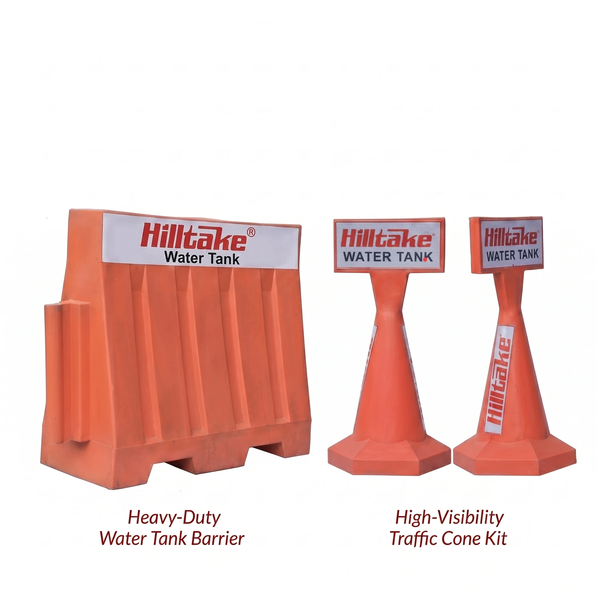 Hilltake Heavy Duty Road Divider | High-Density Polymer Matrix | Small & Large Series | High-Visibility Traffic Logic