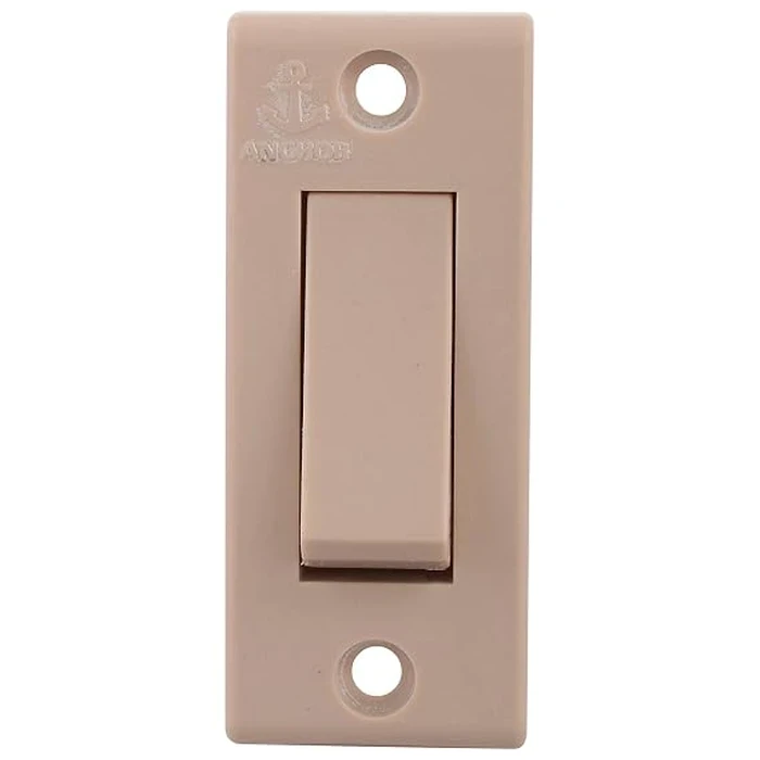 Anchor Penta Urea Deluxe 6A 1-Way Electrical Wall Switch 240V | ISI-Certified Flame-Retardant Thermoset Urea Lighting Switch (Ivory) | 50010