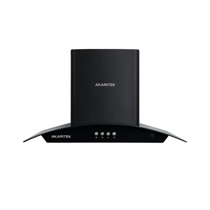 Akaritek 90cm Premium Kitchen Chimney | 900mm Curved Glass Design | High Suction 1260 m3/hr with Touch Control, Gesture Motion Sensor & Intelligent Auto Heat Clean | AK-C90ATA1