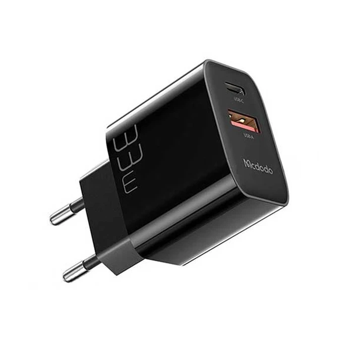 MCDODO 33W PD Fast Charging Adapter | Dual-Output USB-C & USB-A Power Matrix | Fireproof V0 Matrix | CH-092