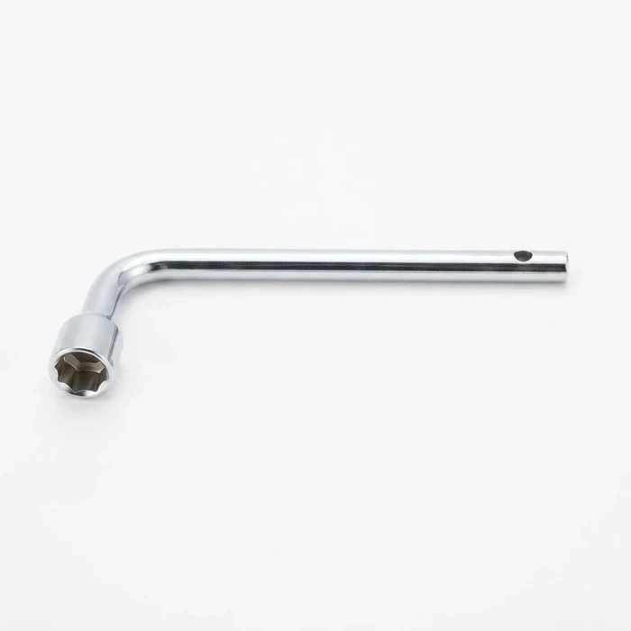 BAUM Heavy-Duty L-Type Offset Wheel Lug Wrench | Full Body Hardened Solid Head Spanner with Full Polished Chrome Plating | Model ART 253 (Sizes 17mm to 23mm)