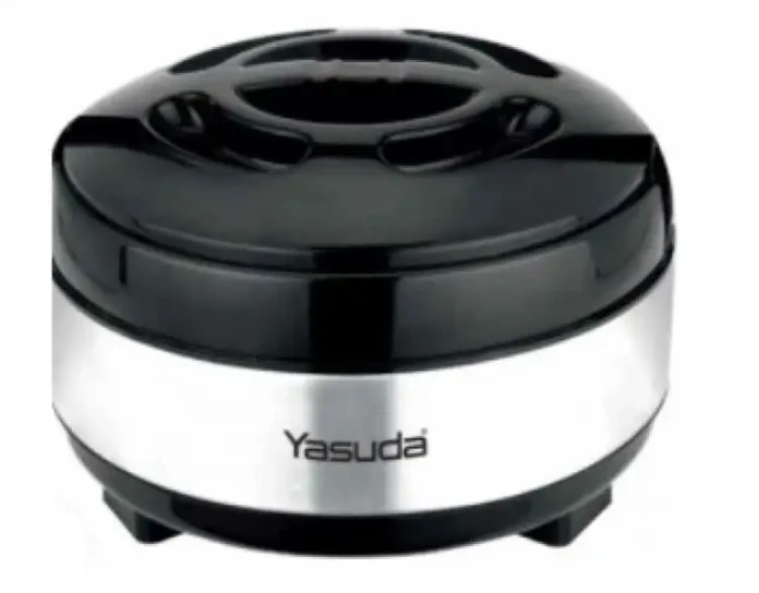 Yasuda Festive Insulated Stainless Steel Hot Case Casserole | High-Density PUF Double Insulation Thermal Core | Airtight Spill-Proof Lid & Ergonomic Handle | Metallic Silver | YS-CS15S / YS-CS25S / YS