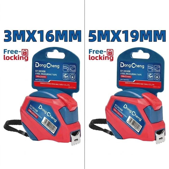 Dongcheng DG Heavy-Duty Self-Lock Steel Measuring Tape Series (3m/10ft & 5m/16ft) | Impact-Resistant ABS & Soft TPR Armor with Metric/Inch Scales | DG Series