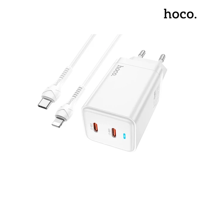 HOCO Astral 45W GaN Dual Port Charger | Type-C High-Fidelity Power Matrix | EU Plug Wall Adapter Set | N23