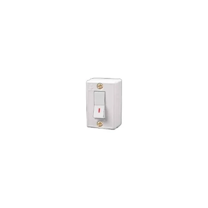 Anchor General Accessories Penta 6A Surface 1-Way Light Switch 240V | Heavy-Duty Non-Modular Wall Control in Ivory | 2301IV