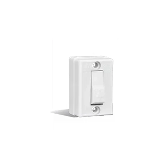 Anchor General Accessories Penta 6A Surface Bell Push Switch 240V | 2-Module Momentary Doorbell Wall Switch in White | 2323