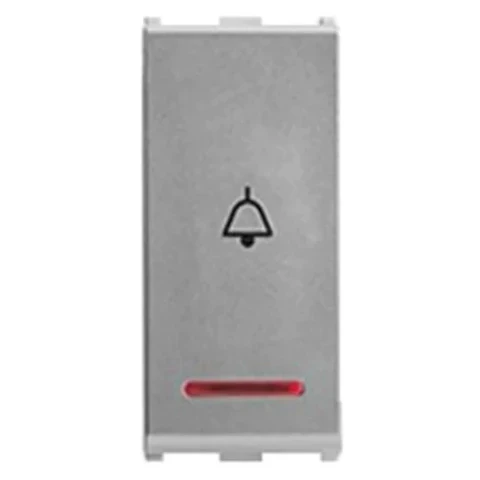 Anchor Roma 10A Bell Push Modular Switch with Indicator (1M) | Illuminated 240V Momentary Doorbell Button for Homes & Offices | 66133S