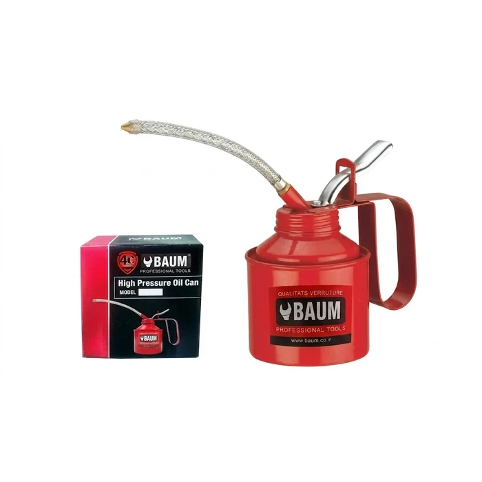 BAUM Heavy-Duty Seamless Drawn High-Pressure Oil Can | Industrial Steel Pump Oiler with Advanced Dual Ball Valve Mechanism | Model ART 215 (Capacities 1/4 Pint to 1 Pint)