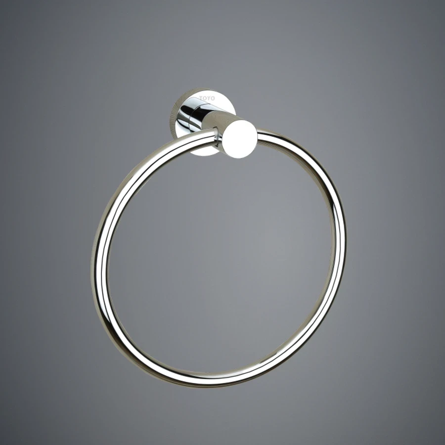 TOYO 11307 Towel Ring - Round Shape, 56 Grade Full Brass, High Grade Chrome Plated