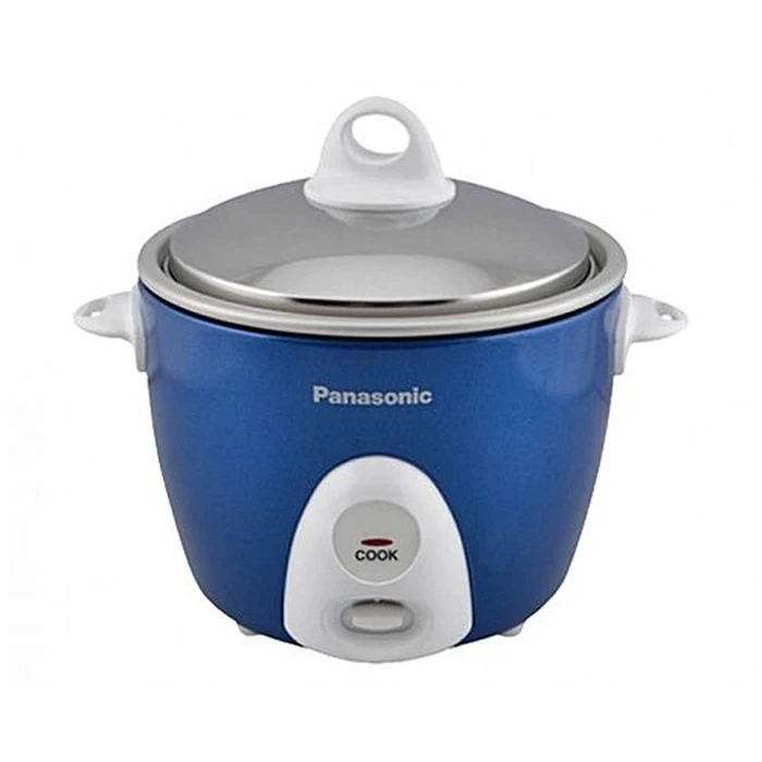 Panasonic 0.6L Automatic Bachelor Rice Cooker with Anodized Non-Stick Pan | 300W Auto Keep Warm & Shut-off Metal Lid | Compact Cooking Soup Making Metallic Blue | SR-G06-BLUE