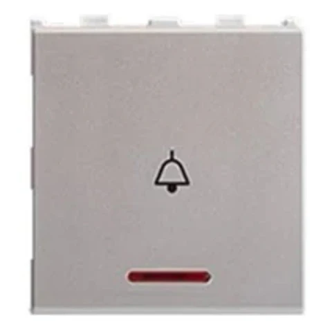 Anchor Roma 10A Bell Push Wide Modular Switch with Indicator (2M) | Illuminated 240V Large Rocker Momentary Doorbell Button for Homes & Offices | 66233S