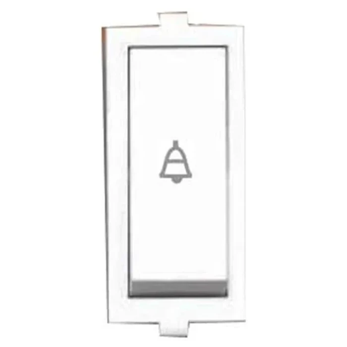 Anchor Roma 66103 Bell Push Switch | 10A 240V | 1-Module Modular Logic | Flame Retardant Polycarbonate Shield