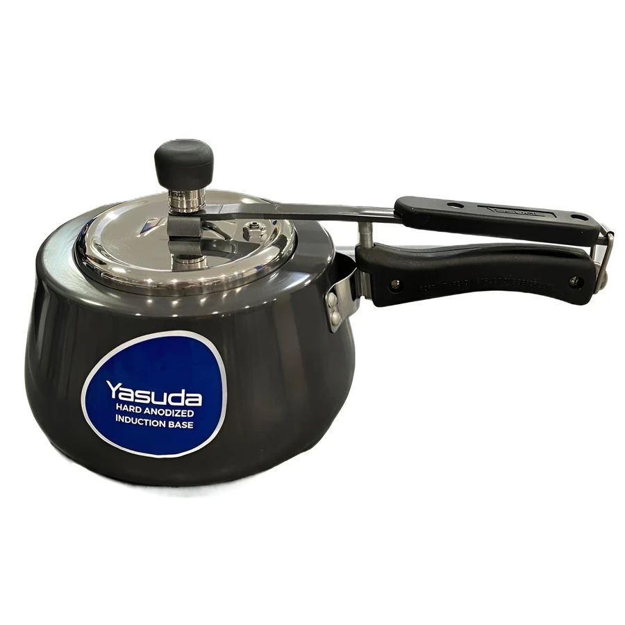 Yasuda Hard Anodized Pressure Cooker | Induction Compatible Matte Base Matrix | Inward Sealing Safety Lid & Automatic Regulator | YS-PHAIB2 / YS-PHAIB3 / YS-PHAIB5