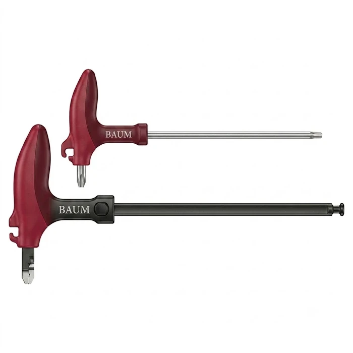 BAUM Individual Two-Way T-Handle Ball Point Hex Key | Shock-Resistant S2 Tool Steel with 50 HrC Hardness & Corrosion-Proof Brown Finish | Model ART 448 (Sizes 1.5mm to 10mm)